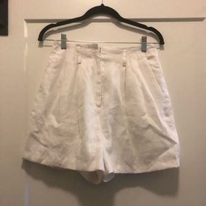 VINTAGE WHITE HIGH WAISTED LINEN SHORTS
